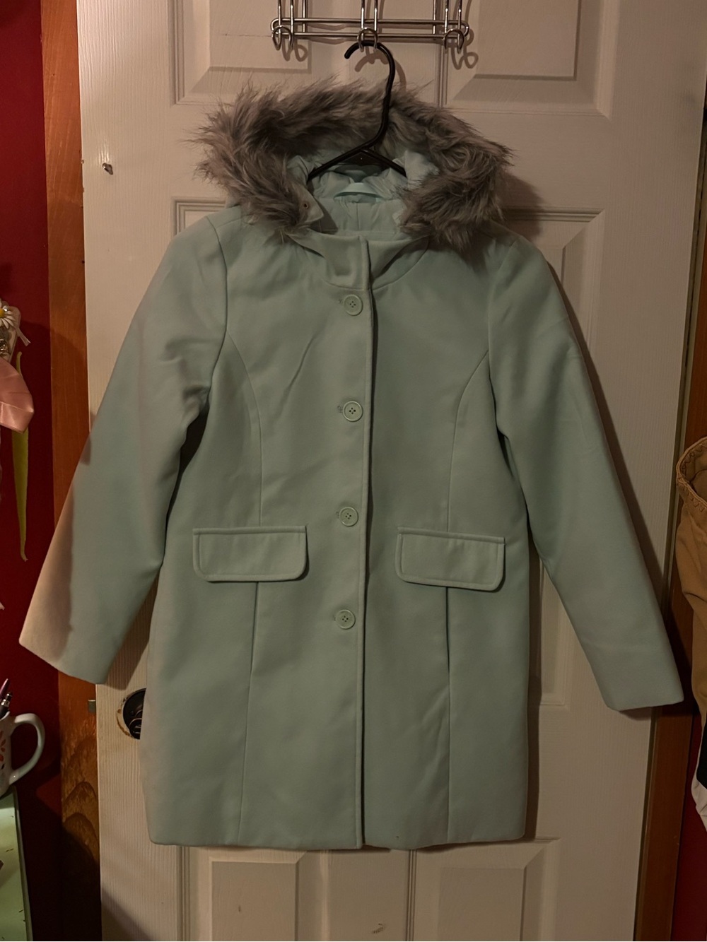 Cat & Jack faux wool hooded pea coat
